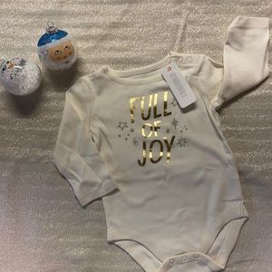 NWT Gymboree Holiday Full Of Joy White Onesie